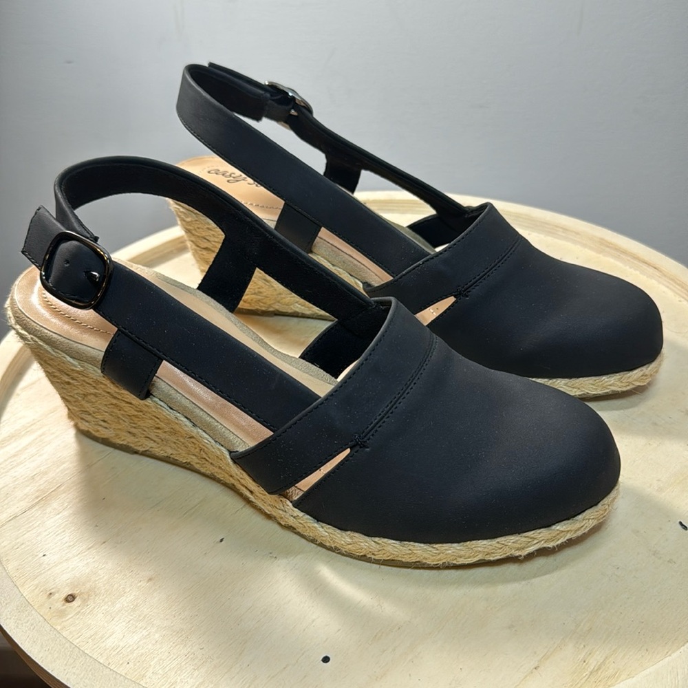 Easy Street Stargaze Espadrille Wedge Shoes Size 10n